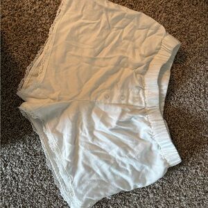 H&M White High Waist Shorts with Lace Trim